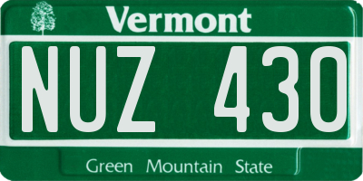 VT license plate NUZ430