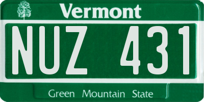 VT license plate NUZ431