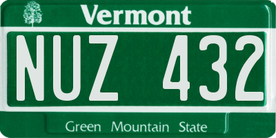 VT license plate NUZ432