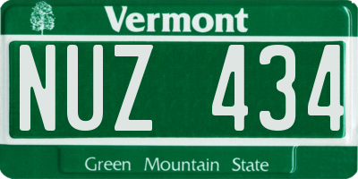 VT license plate NUZ434
