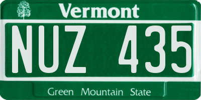 VT license plate NUZ435