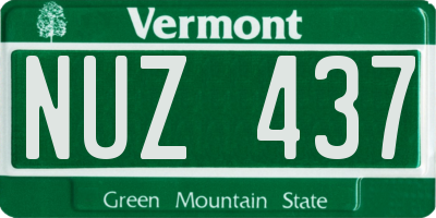 VT license plate NUZ437