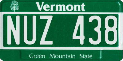 VT license plate NUZ438