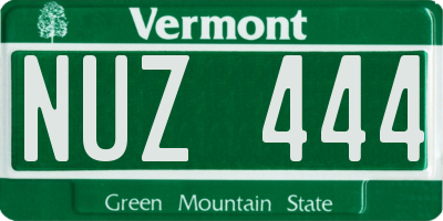 VT license plate NUZ444