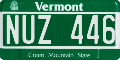 VT license plate NUZ446