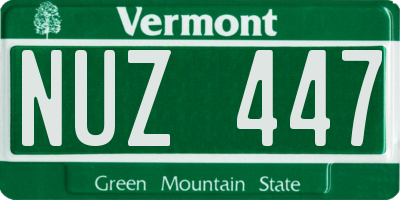 VT license plate NUZ447