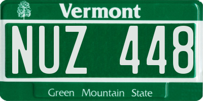 VT license plate NUZ448