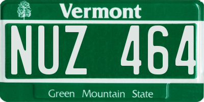 VT license plate NUZ464