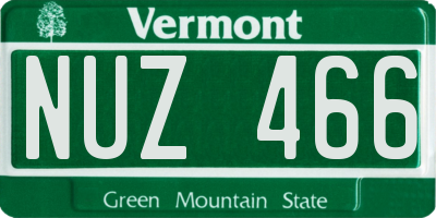 VT license plate NUZ466