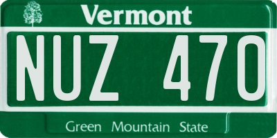 VT license plate NUZ470