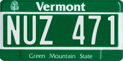 VT license plate NUZ471