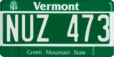 VT license plate NUZ473