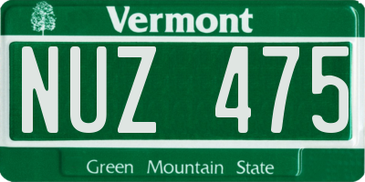 VT license plate NUZ475