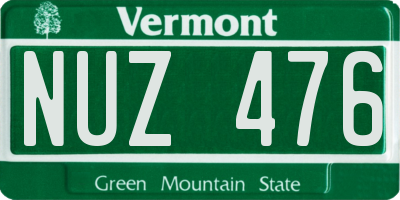 VT license plate NUZ476