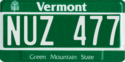 VT license plate NUZ477