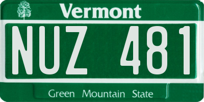 VT license plate NUZ481