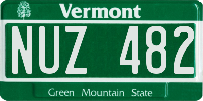 VT license plate NUZ482