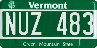 VT license plate NUZ483