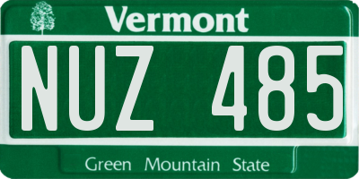 VT license plate NUZ485