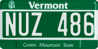 VT license plate NUZ486