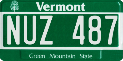 VT license plate NUZ487