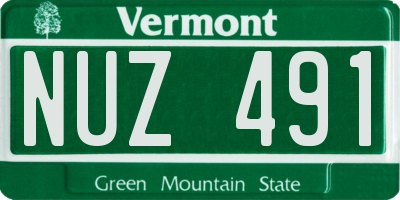 VT license plate NUZ491