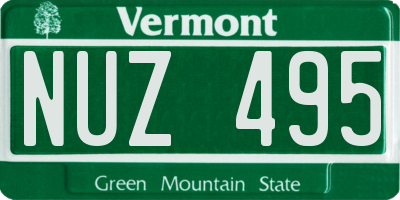 VT license plate NUZ495