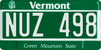 VT license plate NUZ498