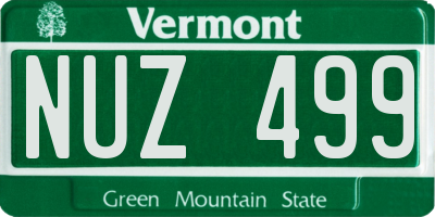 VT license plate NUZ499