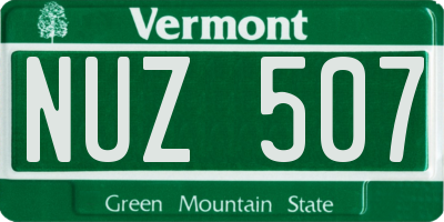 VT license plate NUZ507