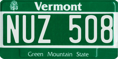 VT license plate NUZ508