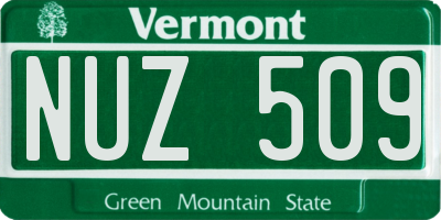 VT license plate NUZ509