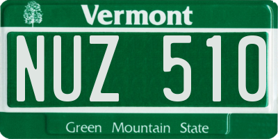 VT license plate NUZ510