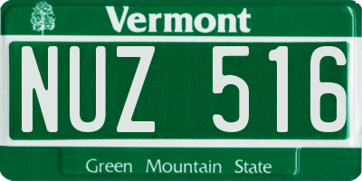 VT license plate NUZ516