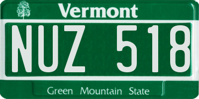 VT license plate NUZ518