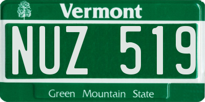 VT license plate NUZ519