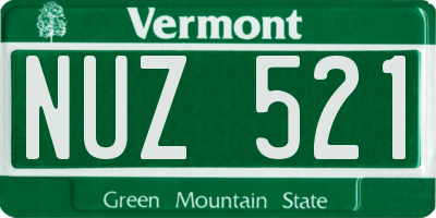 VT license plate NUZ521