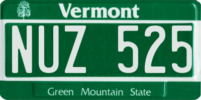 VT license plate NUZ525