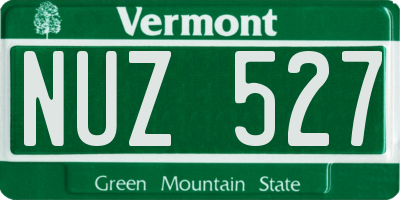 VT license plate NUZ527