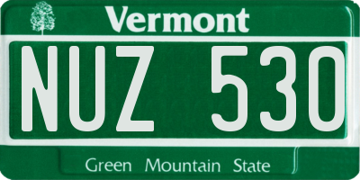 VT license plate NUZ530