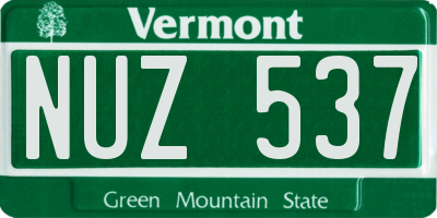 VT license plate NUZ537
