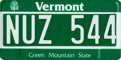 VT license plate NUZ544