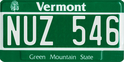 VT license plate NUZ546