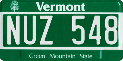 VT license plate NUZ548