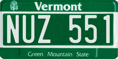 VT license plate NUZ551
