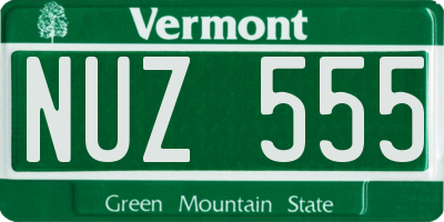 VT license plate NUZ555