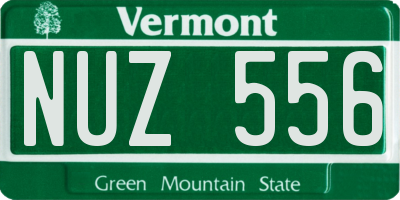 VT license plate NUZ556