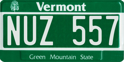 VT license plate NUZ557