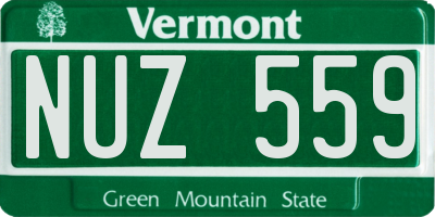 VT license plate NUZ559