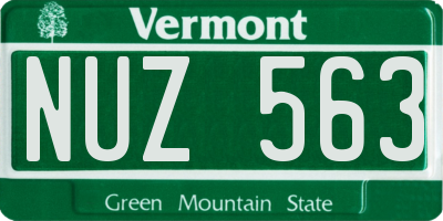 VT license plate NUZ563